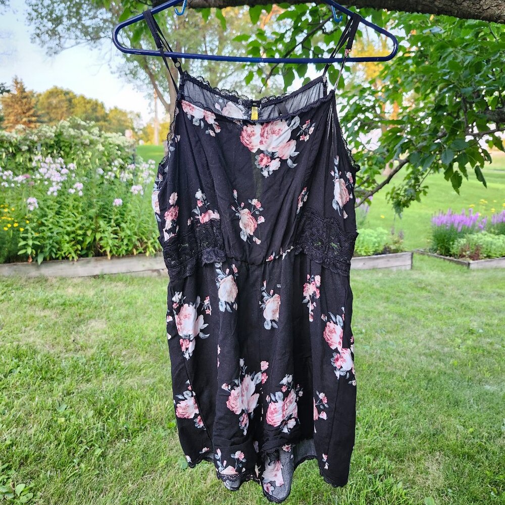 Floral Shorts Romper, Small